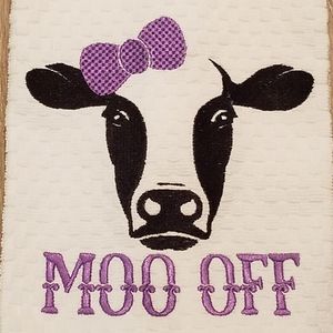 Moo Off Cow Kitchen Hand Towel